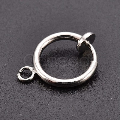 Brass Clip-on Hoop Earring Findings X-KK-P102-01P-1