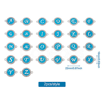 26 Letters Alloy Enamel Links Connectors ENAM-TA0002-19B-1