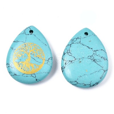 Synthetic Turquoise Pendants G-T122-71H-1