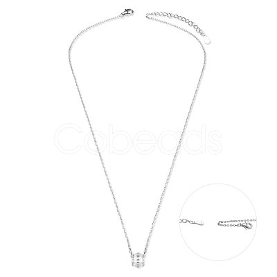 TINYSAND Rhodium Plated 925 Sterling Silver Necklace TS-N439-S-1