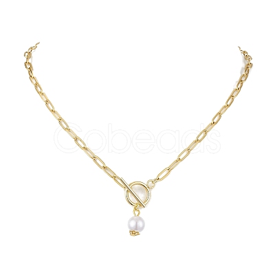 Imitation Pearl Beads Pendant Necklaces NJEW-JN04732-01-1