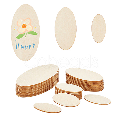 Oval Wooden Sheets WOOD-WH0030-34-1