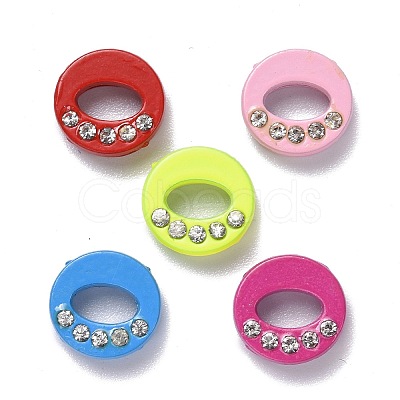 Spray Painted Zinc Alloy Slide Charms ALRI-WH0005-13O-1