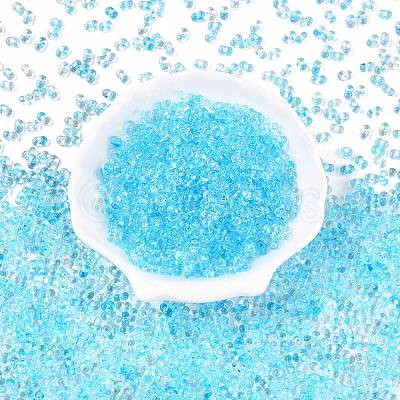 Spray Painted Glass Seed Beads SEED-T007-08B-1