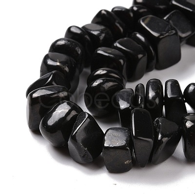 Natural Shungite Stone Beads Strands G-G925-04A-1