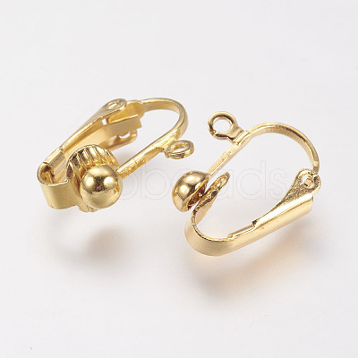 Brass Clip-on Earring Findings KK-E491-G-1