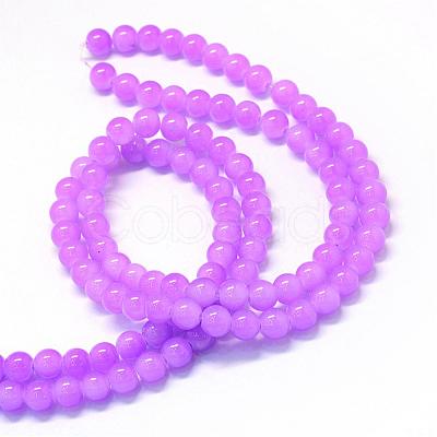 Baking Painted Imitation Jade Glass Round Bead Strands DGLA-Q021-6mm-44-1