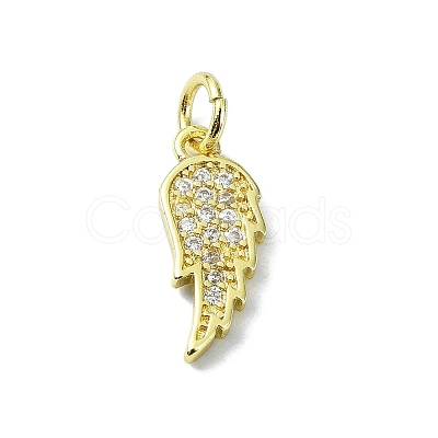 Brass Micro Pave Clear Cubic Zirconia Charms KK-H475-53G-02-1