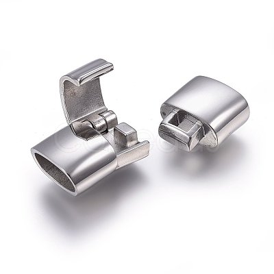 304 Stainless Steel Fold Over Clasps STAS-E440-87A-P-1