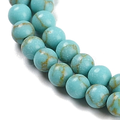 Synthetic Turquoise Beads Strands G-U004-02E-1