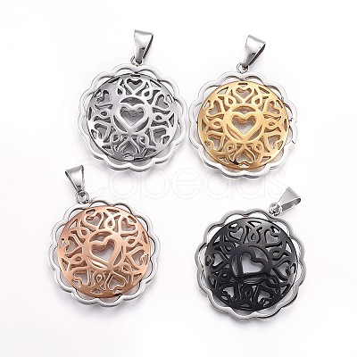 304 Stainless Steel Pendants STAS-O124-41M-1