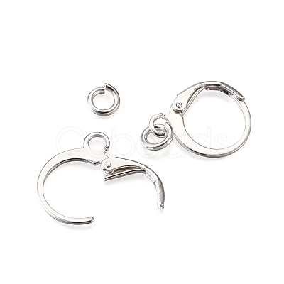 Pandahall Brass Huggie Hoop Earring Findings & Open Jump Rings KK-TA0007-84B-S-1