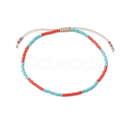 4Pcs 4 Colors Adjustable Glass Seed Beads Braided Bracelet Sets BJEW-JB10803-1