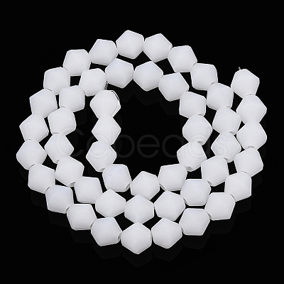 Imitation Jade Frosted Glass Bead Strands EGLA-A039-J6mm-MD06-1