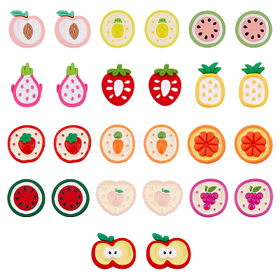 SUPERFINDINGS 26Pcs 13 Styles Opaque Resin Fruits Decoden Cabochons CRES-FH0001-12-1