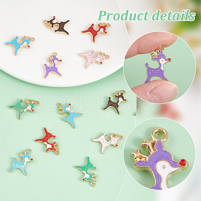 PandaHall Elite 60Pcs 6 Colors Alloy Enamel Pendants ENAM-PH0002-78-1