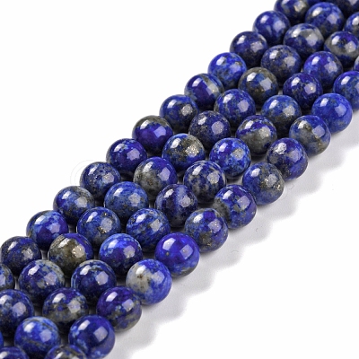 Natural Lapis Lazuli Bead Strands G-G953-03-8mm-1