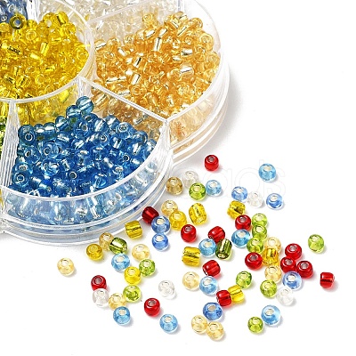 7 Colors Glass Round Seed Beads SEED-YW0001-24C-01-1