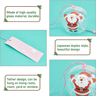 BENECREAT 4Pcs 4 Style Japanese Wind Chimes DJEW-BC0001-08-1