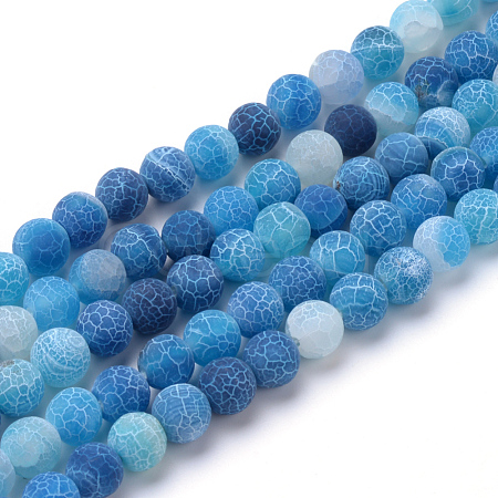 Natural & Dyed Crackle Agate Bead Strands G-T056-10mm-07-1