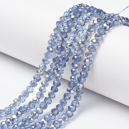 Electroplate Transparent Glass Beads Strands EGLA-A034-T3mm-E04-1
