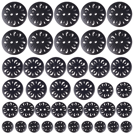 Gorgecraft 40Pcs 4 Style Flat Round 2-hole Basic Sewing Button FIND-GF0004-85A-1