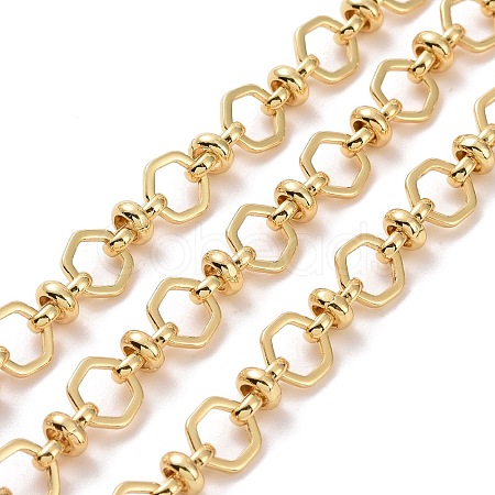 Brass Hexagon & Knot Link Chains CHC-K013-14G-1