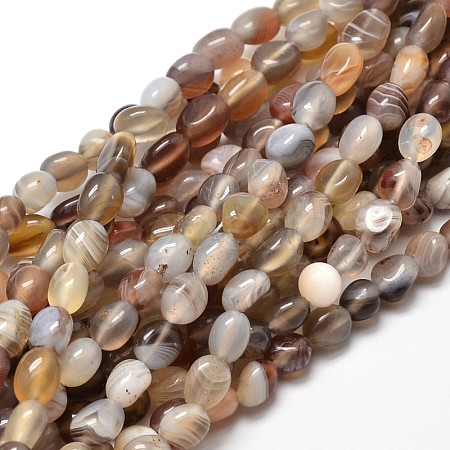 Natural Botswana Agate Nuggets Beads Strands G-J335-07-1