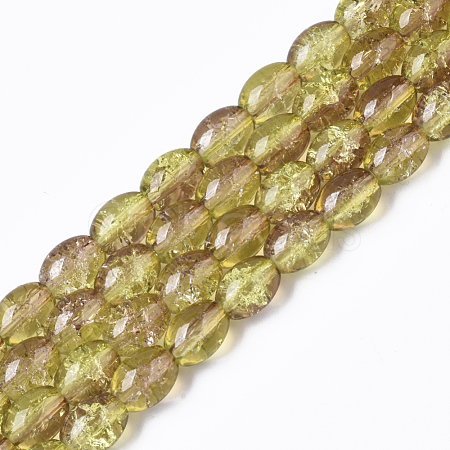 Transparent Crackle Glass Beads Strands DGLA-S085-6x8-31-1