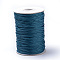 Braided Korean Waxed Polyester Cords, Marine Blue, 3mm, about 43.74 yards(40m)/roll