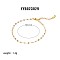 Simple Stainless Steel Dapped Chains Bracelets for Summer Beach, Real 18K Gold Plated, 6-3/4 inch(17cm)