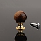 Metal & Natural Tiger Eye Drawer Knobs, Drawer Pulls Handle, Iron Screw, for Home, Cabinet, Cupboard and Dresser, 25mm