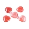 Synthetic Cherry Quartz Glass Healing Stones, Heart Love Stones, Pocket Palm Stones for Reiki Ealancing, 30x30x11.5~12.5mm