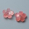 Cellulose Acetate(Resin) Beads, with Gold Glitter Powder, Flower, Salmon, 11x11.5x4mm, Hole: 1.5mm