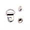 Brass Boot Lace Hooks, for Climbing and Outdoor Shoes, with Rivets, Oval, Silver, 22x14x3mm, Hole: 4mm, Button Cover: 8x4mm, Rivet: 8x4mm, Hole: 2mm