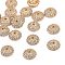 Apetalous Half Round/Dome Brass Micro Pave Cubic Zirconia Bead Caps, Golden, 8x3mm, Hole: 1mm