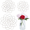 3Pcs 3 Style 201 Stainless Steel Flower Arrangement Insert Lids, Stainless Steel Color, 99~142x102~153x2mm, 1pc/style