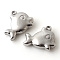 Tarnish Resistant 201 Stainless Steel Charms, Fish, Stainless Steel Color, 14x16.5x4.5mm, Hole: 1.5mm