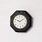 PP Wall Clock Ornaments, Micro Landscape Home Dollhouse Accessories, Pretending Prop Decorations, Black, 31x31x6.5mm