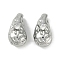 Brass Micro Pave Cubic Zirconia Charms, Teardrop, Platinum, 12x6.5x8mm, Hole: 1.6mm