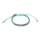 Polyster Braided Bead Bracelets, Adjustable Bracelet, Turquoise, Inner Diameter: 2-3/8 inch(6cm), 1Pc/Bag