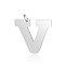 Tarnish Resistant 201 Stainless Steel Pendants, Letter, Stainless Steel Color, Letter.V, 30x32.5x1.5mm, Hole: 4.5mm