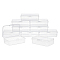 Transparent Plastic Bead Containers, with Hinged Lids, Rectangle, Clear, 8.5x5.5x2.6cm