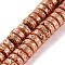 Electroplated Natural Lava Rock Beads Strands, Disc, Heishi Beads, Rose Gold Plated, 9x4mm, Hole: 1.4mm, about 100pcs/strand, 15.98''(40.6cm)