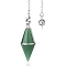 Natural Green Aventurine Pointed Dowsing Pendulums, Bicone, 400mm