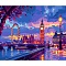 Night View of The Seine Theme DIY Diamond Painting Kit, Including Resin Rhinestones Bag, Diamond Sticky Pen, Tray Plate and Glue Clay, Living Room, Bedroom Decoration, Colorful, 300x400mm