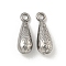 Non-Tarnish 304 Stainless Steel Pendants, Teardrop Charms, Stainless Steel Color, 16.5x5.5x5mm, Hole: 1.8mm