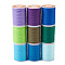 Waxed Polyester Cord, Twisted Cord, Mixed Color, 1mm, about 11m/roll, 9 colors, 1roll/color, 9rolls