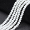 Opaque Solid Color Imitation Jade Glass Beads Strands, Faceted, Rondelle, White, 6x5mm, Hole: 1mm, about 84~85pcs/strand, 41.5~42cm