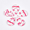 Cellulose Acetate(Resin) Pendants, teardrop, Deep Pink, 36x24x2.5mm, Hole: 1.2mm